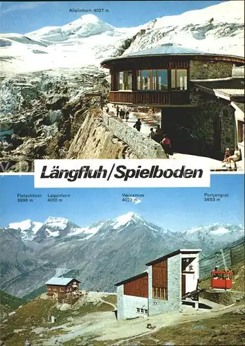 Saas Fee Laengfluh Spielboden Panorama Restaurant mit Luftseilbahn Kat. Saas Fee