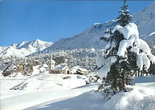 Maloja GR mit Kirche und Piz Corvatsch / Maloja Graubuenden /Bz. Maloja