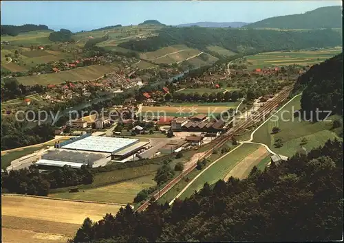 Eglisau mit Mineralquelle Fliegeraufnahme Kat. Eglisau