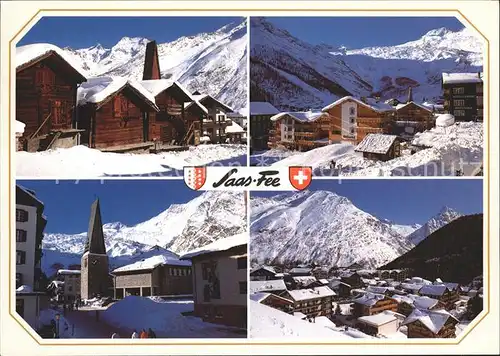 Saas Fee Dorfpartien Kirche Kat. Saas Fee