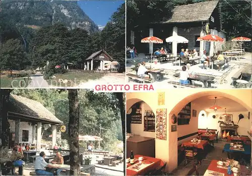 Sonogno Ristorante Grotto Efra Gastraum Garten Kat. Sonogno