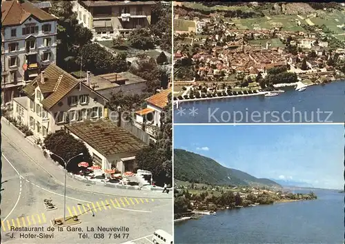 La Neuveville Restaurant de la Gare Vue aerienne Kat. Preles