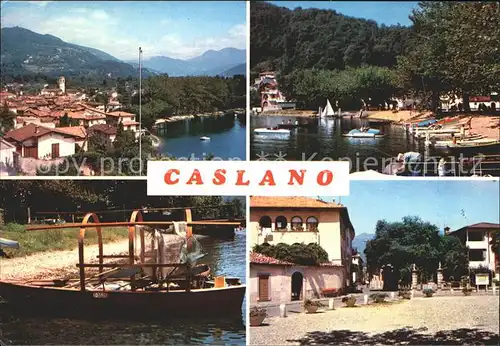 Caslano Lago di Lugano Dorfpartie Bootshafen Kat. Caslano