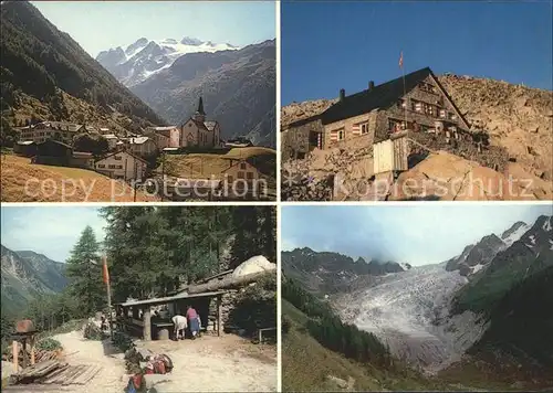 Trient Rhone Village Buvette Cabane Glacier Kat. Trient