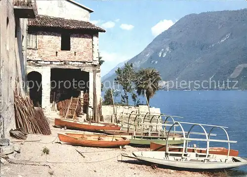 Gandria Lago di Lugano Motivo rustico Fischerboote Kat. Gandria