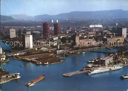 Kleinhueningen Hafenbecken I und II Fliegeraufnahme Kat. Basel