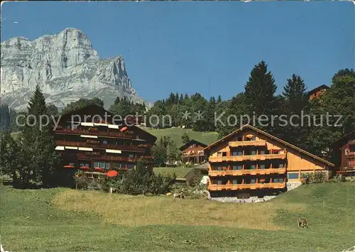 Braunwald GL Haus Bergfrieden mit Kapelle und Schwesternhaus Kat. Braunwald