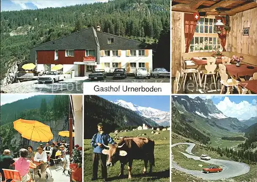 Urnerboden Gasthof Urnerboden Stube Terrasse Klausenstrasse Kat. Urnerboden