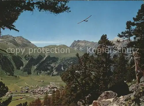 Samedan Panorama Segelflieger Kat. Samedan