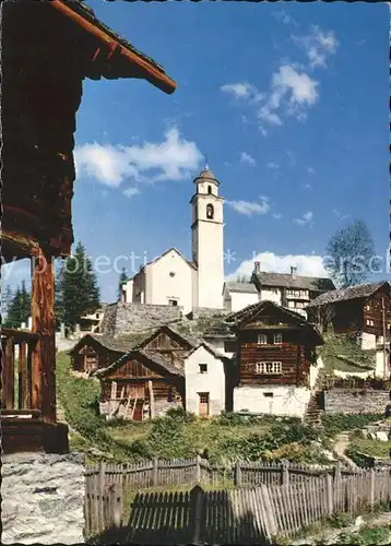 Bosco Gurin Dorfpartie mit Kirche Kat. Bosco Gurin