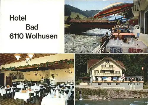 Wolhusen Hotel Bad Wolhusen Terrasse Gastraum Kat. Wolhusen