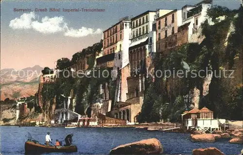 Sorrento Campania grand Hotel Imperial Tramontano Steilkueste Fischerboot Kat. Sorrento