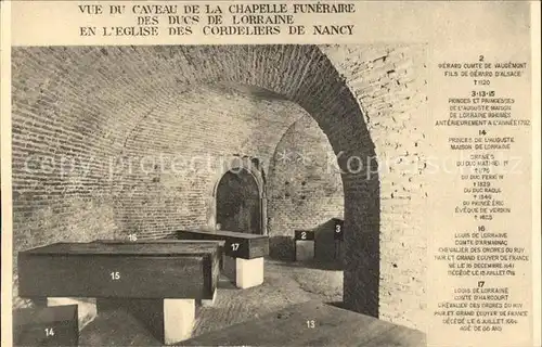 Nancy sur Cluses Eglise des Cordeliers Caveau de la chapelle funeraire des ducs de Lorraine Kat. Nancy sur Cluses