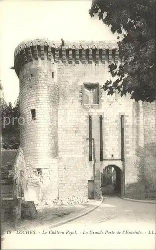 Loches Indre et Loire Chateau Royal La Grande Porte de l Enceinte Kat. Loches