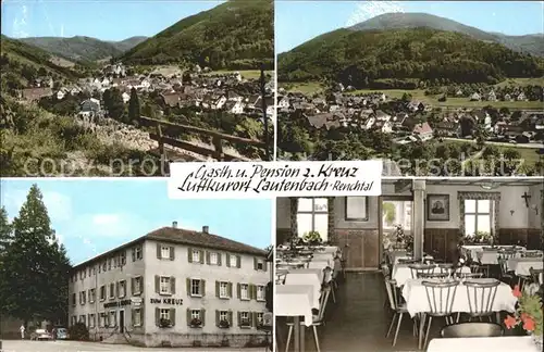 Lautenbach Renchtal Panorama Gasthaus Pension zum Kreuz Gaststube Kat. Lautenbach