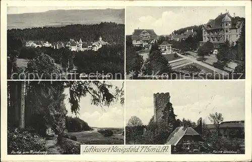 Koenigsfeld Schwarzwald Blick vom Engele Hindenburgplatz Rundweg Ruine Waldau Kat. Koenigsfeld im Schwarzwald