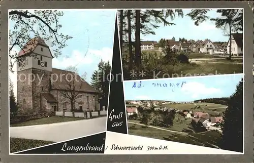 Langenbrand Schoemberg Kirche Ortsblick Panorama Kat. Schoemberg