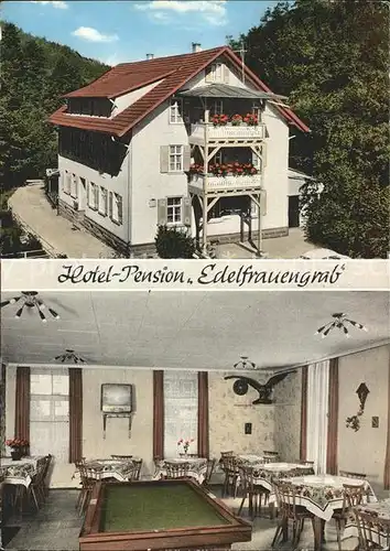 Ottenhoefen Schwarzwald Hotel Pension Edelfrauengrab Gastraum Billardtisch Kat. Ottenhoefen im Schwarzwald