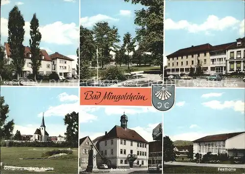 Mingolsheim Kurhaus Gantner Kurpark und Sanatorium St Rochus Golfplatz Kirche Rathaus Festhalle Kat. Bad Schoenborn