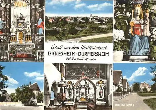 Durmersheim Ortsansicht Wallfahrtskirche Hauptaltar Innenansicht Mutter Gottes Figur Kat. Durmersheim