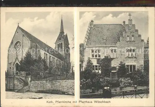 Woeschbach Kath Pfarrkirche mit Pfarrhaus Kat. Pfinztal