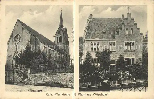 Woeschbach Kath Pfarrkirche mit Pfarrhaus Kat. Pfinztal