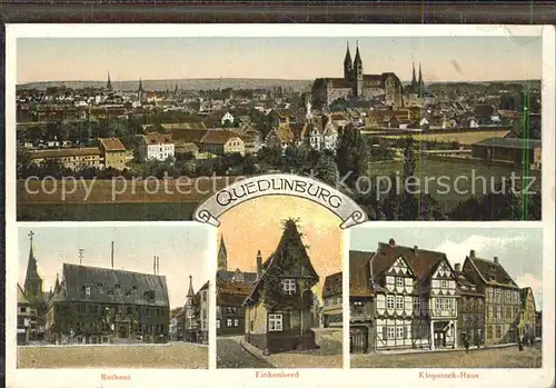 Quedlinburg Panorama Rathaus Finkenherd Klopstock Haus Kat. Quedlinburg