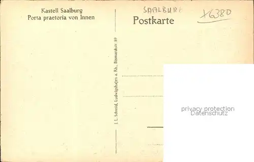 Saalburg Taunus  Kat. Wehrheim