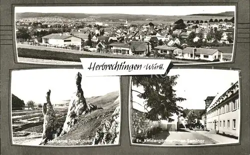 Herbrechtingen Gesamtansicht Steinerne Jungfrau Felsformation Kindergaertnerinnen Seminar Kat. Herbrechtingen