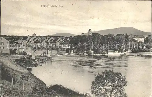 Rheinfelden Baden Uferpartie am Rhein Bruecke Kat. Rheinfelden (Baden)
