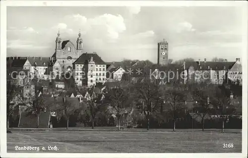 Landsberg Lech Ansicht mit Malteserkirche Turm Kat. Landsberg am Lech