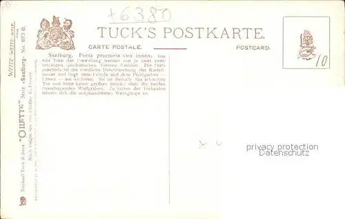 Kastell Saalburg Porta Praetoria Oilette Tucks No. 673 B Kuenstler Charles E. Flower Kat. Bad Homburg v.d. Hoehe