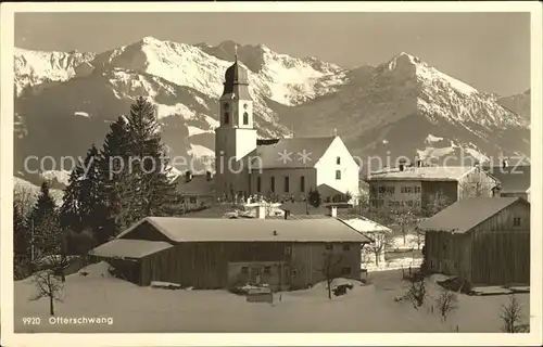 Ofterschwang Ortsansicht mit Kirche Allgaeuer Alpen Wintersportplatz Kat. Ofterschwang
