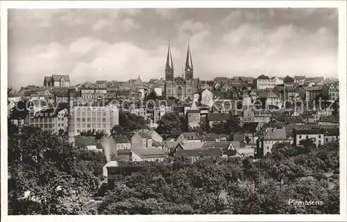 Pirmasens Stadtbild mit Kirche Kat. Pirmasens