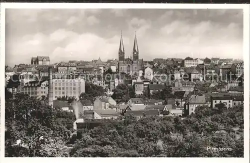 Pirmasens Stadtbild mit Kirche Kat. Pirmasens
