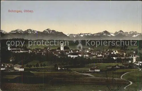 Schongau Gesamtansicht mit Alpenpanorama Kat. Schongau