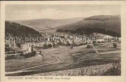 Schmitten Taunus Gesamtansicht Luftkurort vom Feldkopf Kat. Schmitten