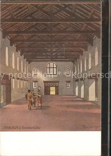 Kastell Saalburg Exerzierhalle Kuenstlerkarte Peter Woltze Kat. Bad Homburg v.d. Hoehe