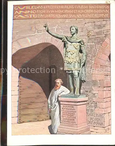 Kastell Saalburg Porta Decumana Skulptur Kuenstlerkarte E.D. Kat. Bad Homburg v.d. Hoehe