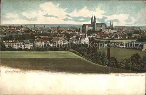 Quedlinburg Gesamtansicht mit Schloss und Dom Kat. Quedlinburg