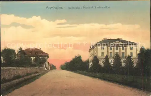 Wiesbaden Jagdschloss Platte und Restauration Kat. Wiesbaden