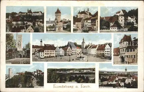 Landsberg Lech Tuerme der Stadt Hofgraben Artillerie Kaserne Hauptplatz Jungfernsprung Schloss Kat. Landsberg am Lech