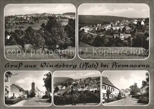 Windsberg Teilansichten Strassenpartie Kirche Bromsilber Kat. Pirmasens