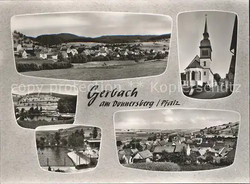 Gerbach Pfalz Teilansichten Kirche Badeweiher Kat. Gerbach