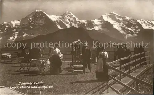 Schynige Platte Aussichtsplattform Eiger Moench Jungfrau Berner Alpen Kat. Schynige Platte