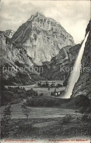 Selbsanft mit Schreienbachfall Wasserfall Kat. Linthal