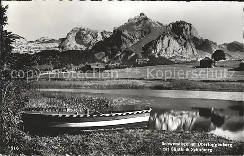 Schwendisee mit Saentis und Schafberg Appenzeller Alpen Kat. Wildhaus