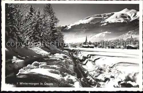 Davos GR Wintermorgen Wintersportplatz Kat. Davos