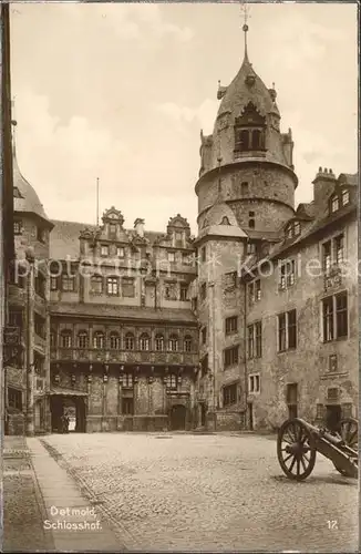 Detmold Schlosshof Kanone Trinks Postkarte Kat. Detmold
