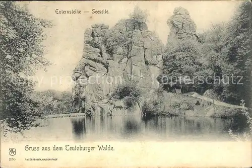 Externsteine Seeseite Sandstein Felsformation Teutoburger Wald Kat. Detmold